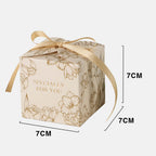 Small Square Floral Candy Box design 011CH01 (champagne) - wedding favor / sweet box