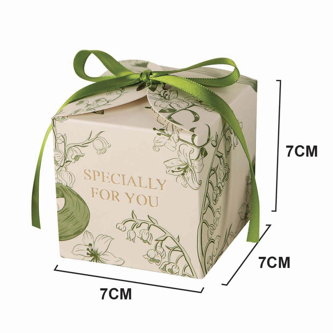 Small Square Floral Candy Box design 011GR01 (green) - wedding favor / sweet box Malaysia