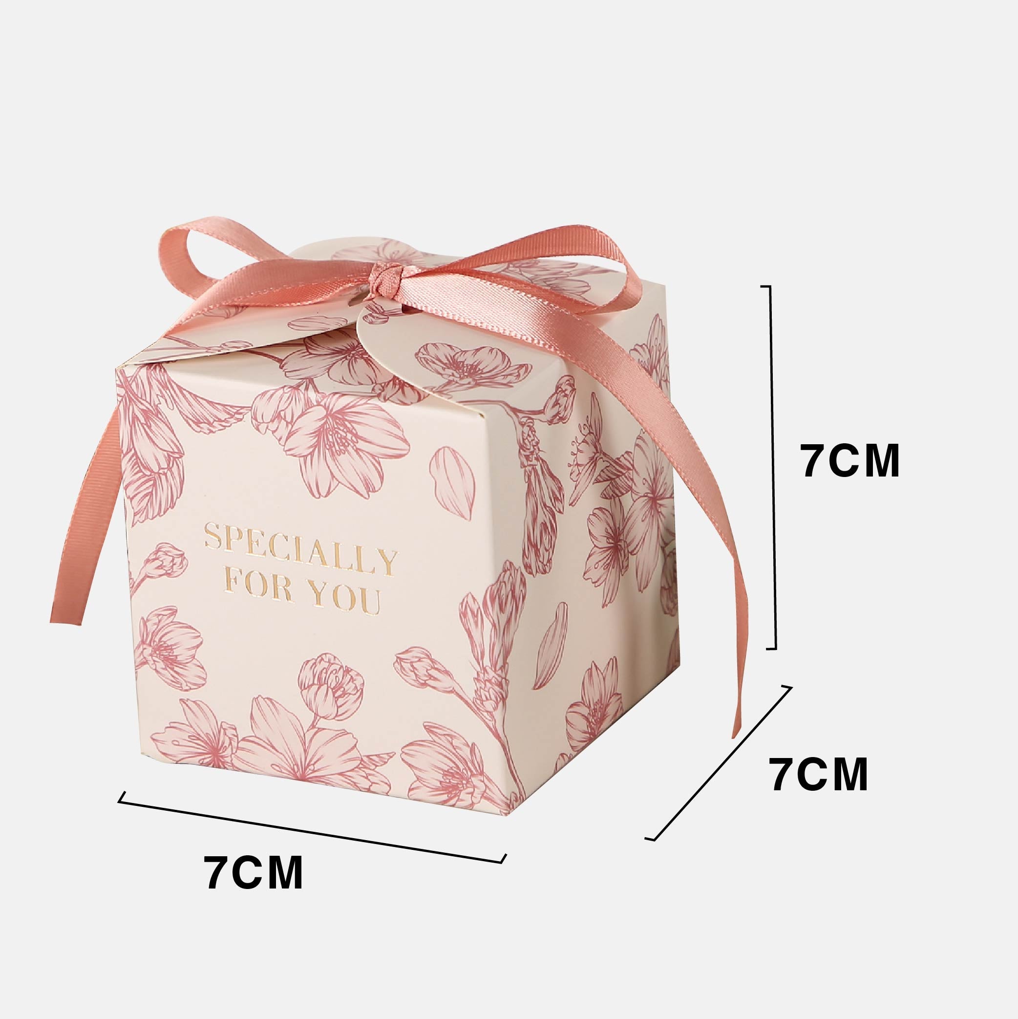 Small Square Floral Candy Box design 011PK01 (pink) - wedding favor / sweet box