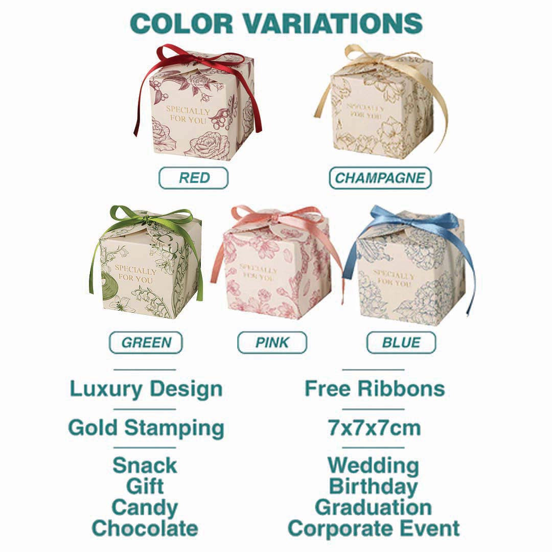 Small Square Floral Candy Box - size & color variations available for bulk Malaysia order