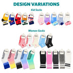Adults & Kids Anti-Slip Cotton Socks - design variations of soft breathable socks for everyday wear, yoga, pilates and indoor activities. Available for bulk orders and wholesale Malaysia.