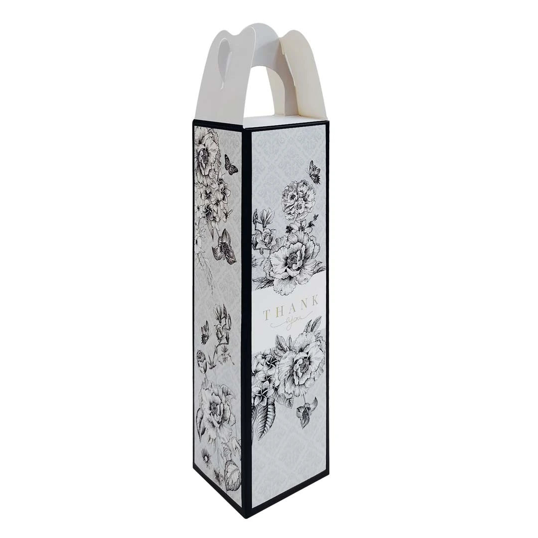 Kicap Box design B02K09 black floral — kicap bottle doorgift box Malaysia