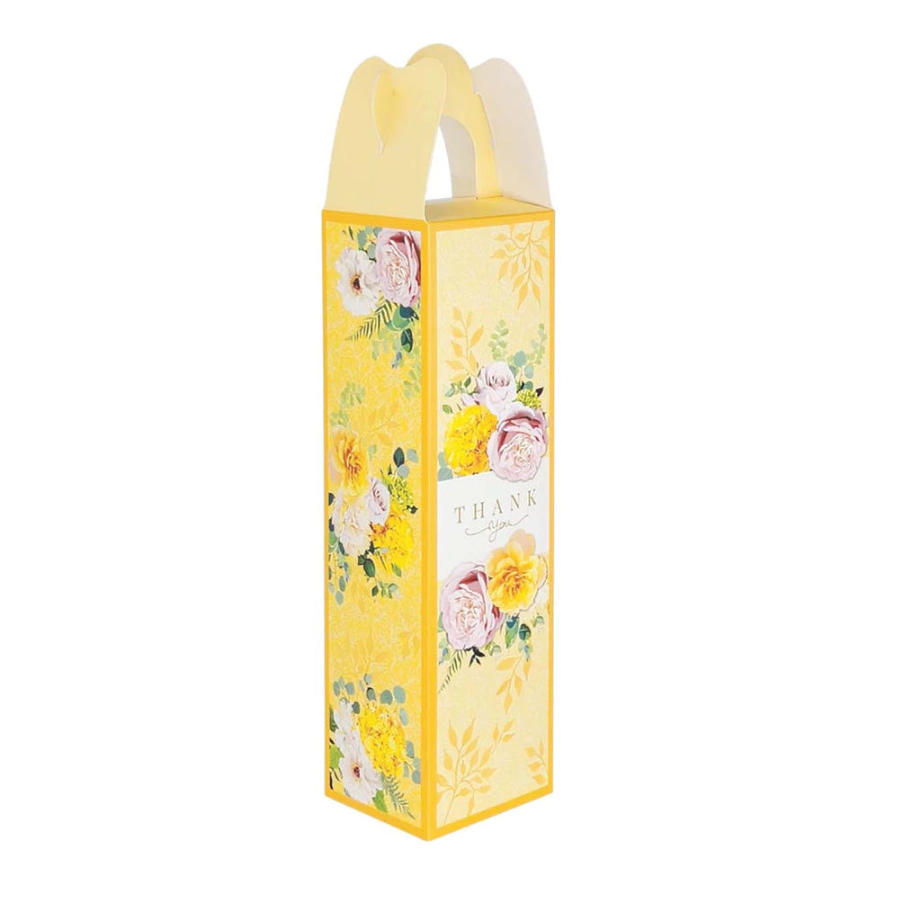 Kicap Box design B02K02 yellow floral — kicap bottle doorgift box Malaysia