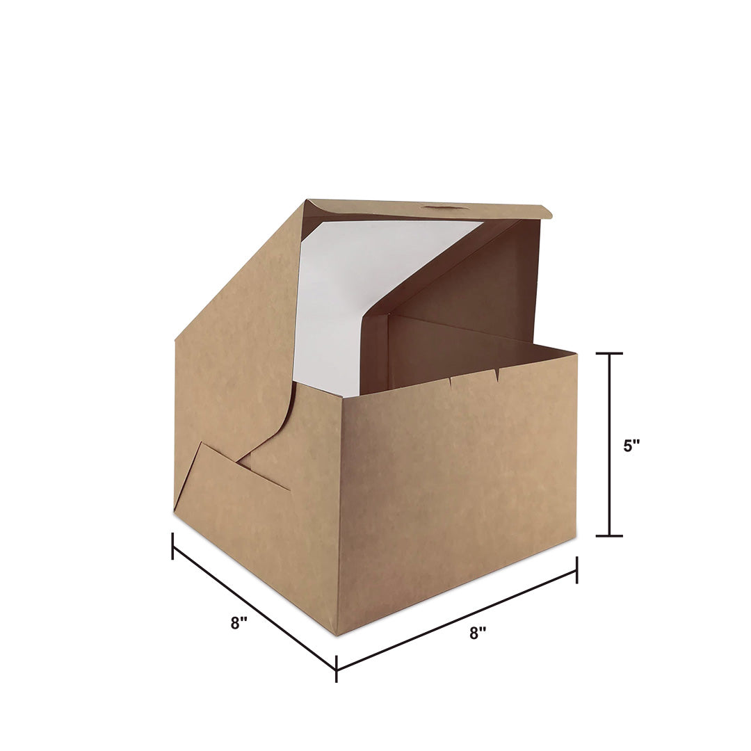 Brown Cake Box with L-Window (BL01) — bakery dessert packaging wholesale Malaysia