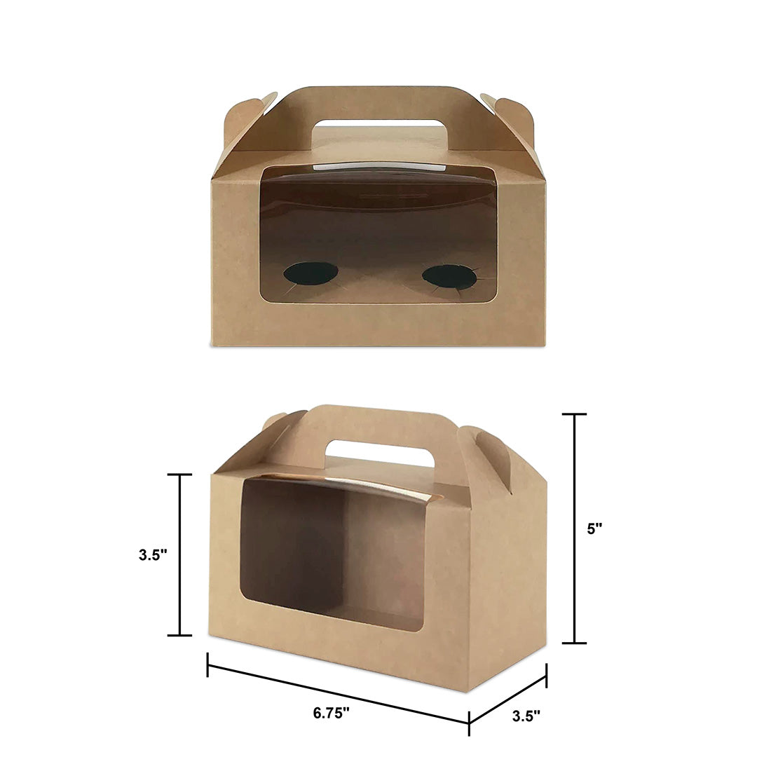 Brown Kraft Cake Box with Window & Handle (BH9) dimensions for wholesale order Malaysia