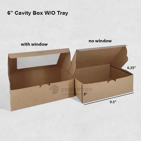 Brown Kraft Cake Box No Window BN5 plain — bakery cake box wholesale