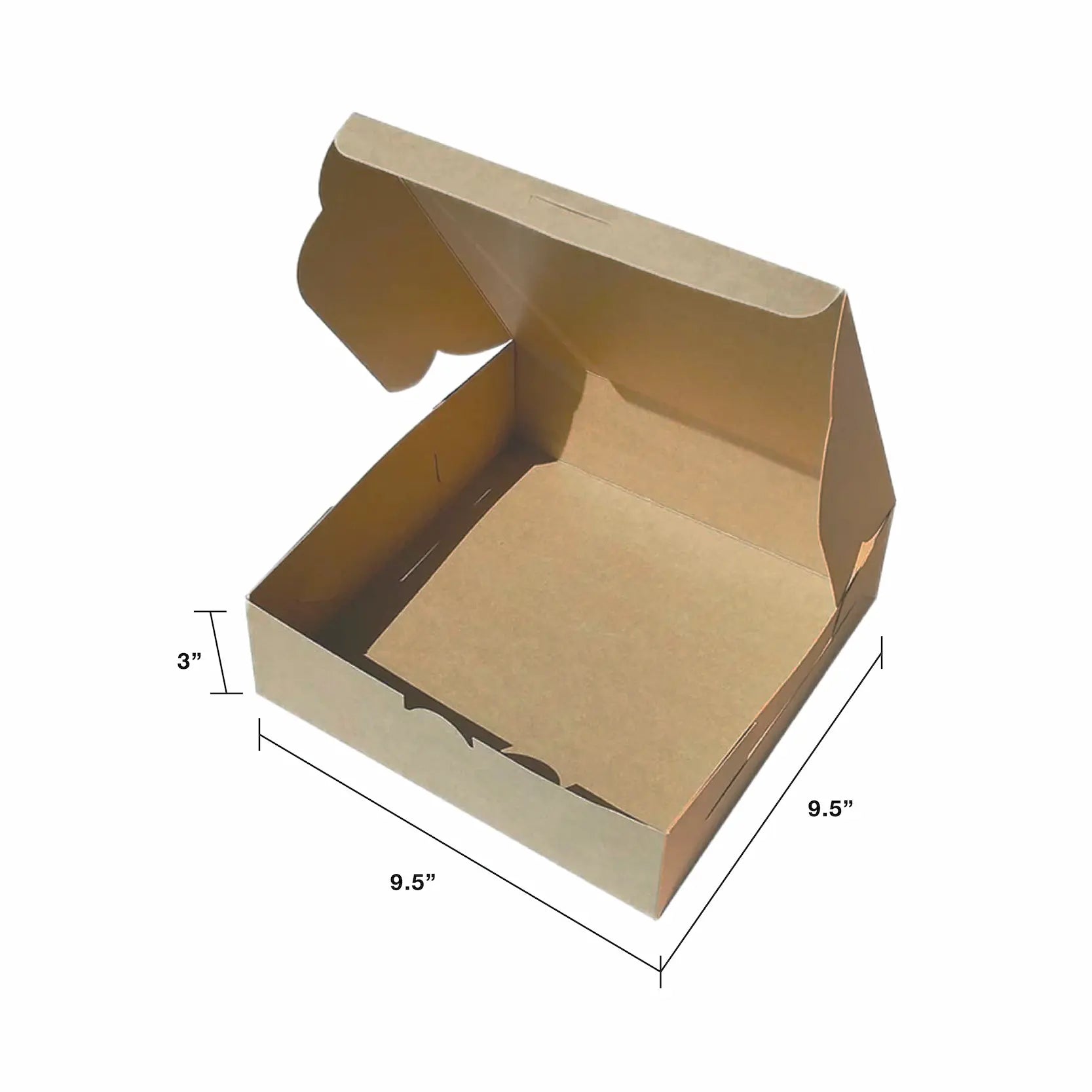 Brown Kraft Cake Box No Window BN6 plain — bakery cake box wholesale