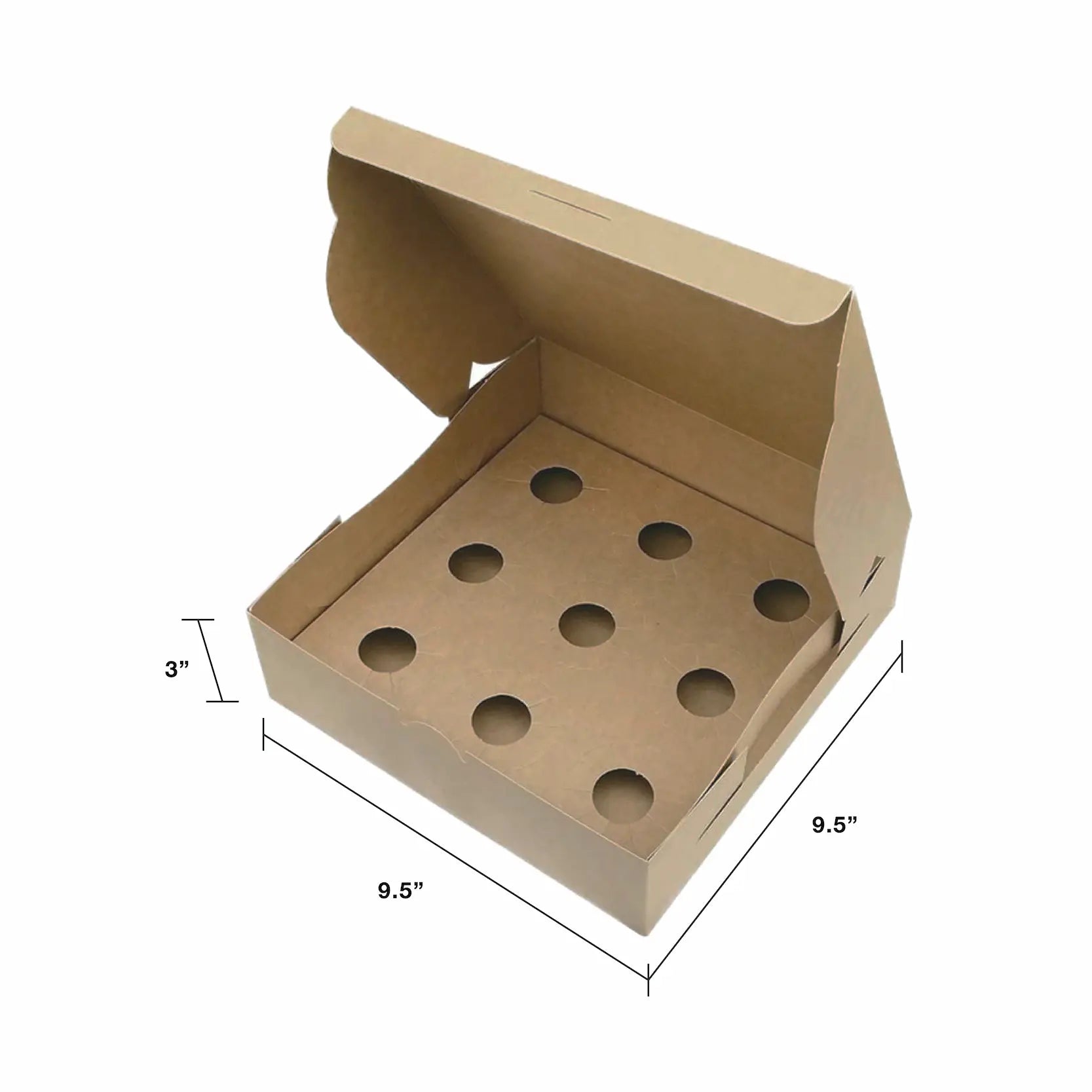 Brown Kraft Cake Box No Window BN6 with 9-cavity tray — bakery wholesale Malaysia