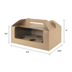Brown Kraft Cake Box with Window & Handle (BH5) dimensions with 6 cavity for wholesale order