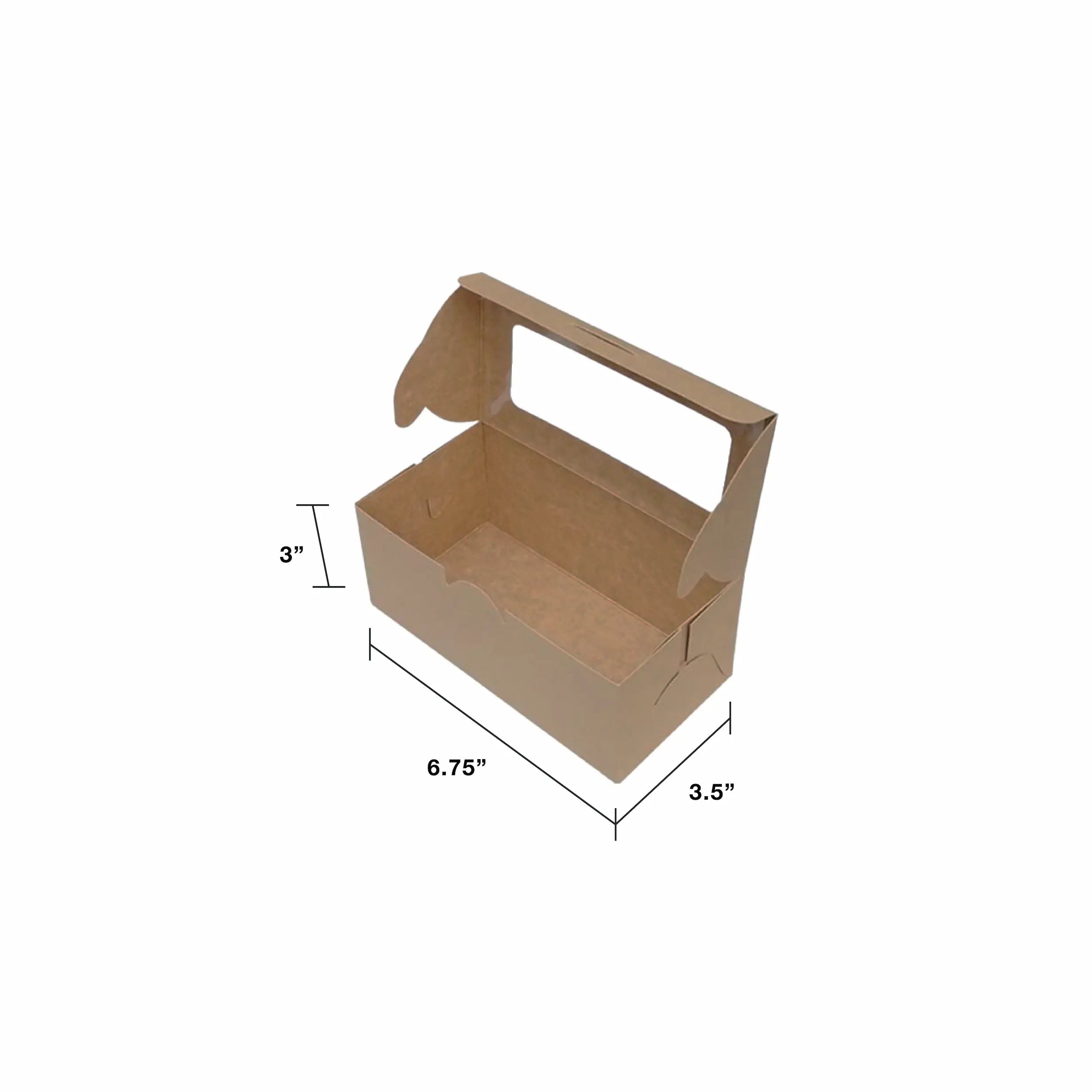 Brown Kraft Cupcake Box with Top Window BX9 without cavity dimensions — bakery box wholesale Malaysia