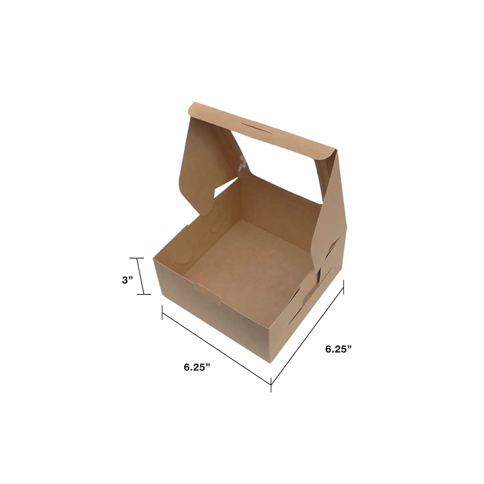 Brown Kraft Cupcake Box with Top Window BX7 without cavity dimensions — bakery box wholesale Malaysia