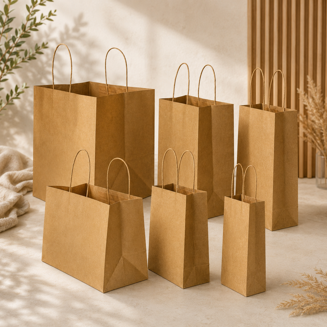 Brown Twisted Handle Paper Bag for doorgift packaging - wholesale Malaysia