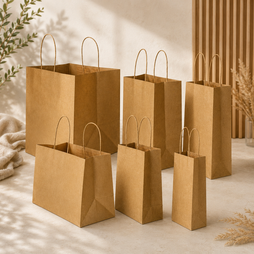 Brown Twisted Handle Paper Bag for doorgift packaging - wholesale Malaysia