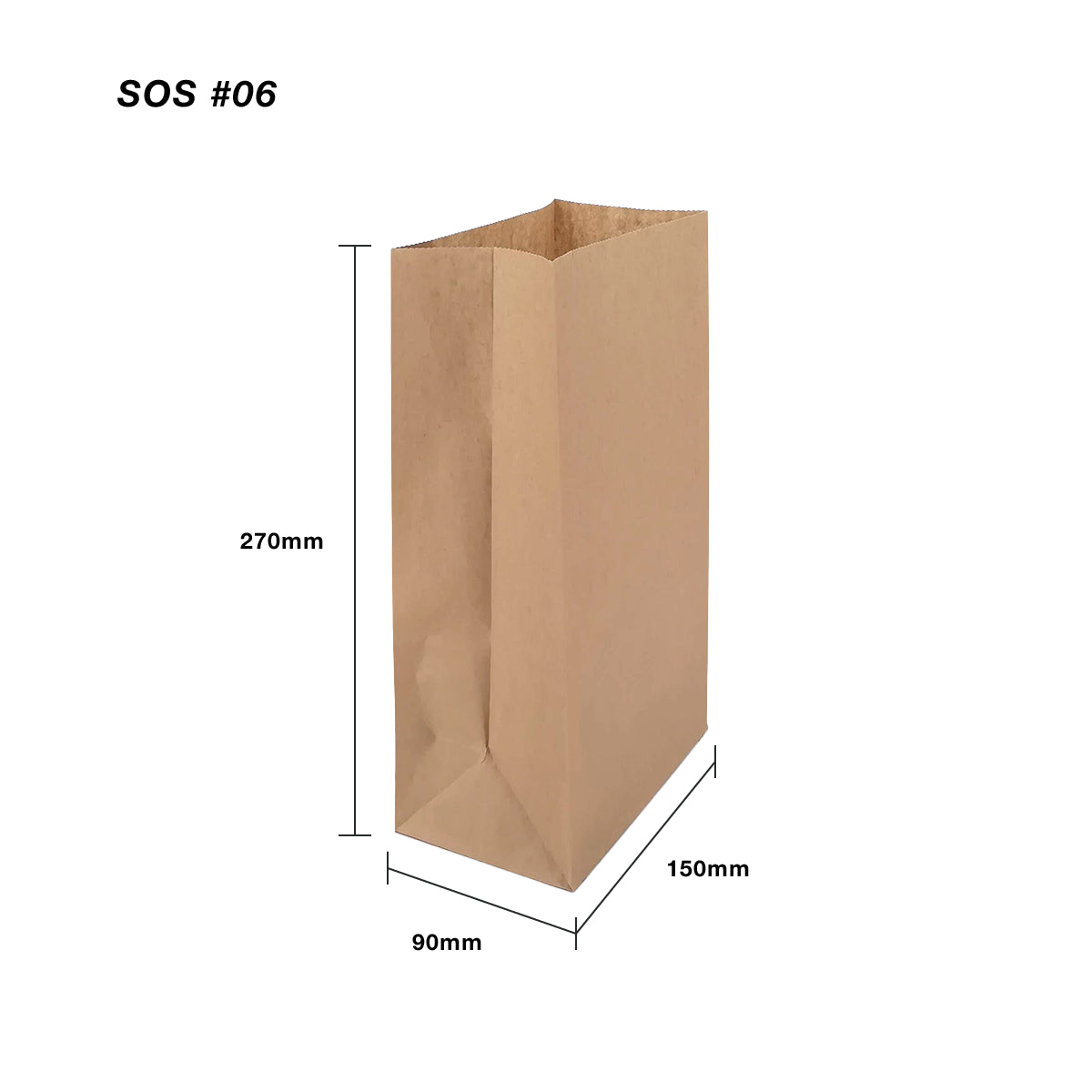 SOS Food Grade Takeaway Bag dimensions for wholesale order