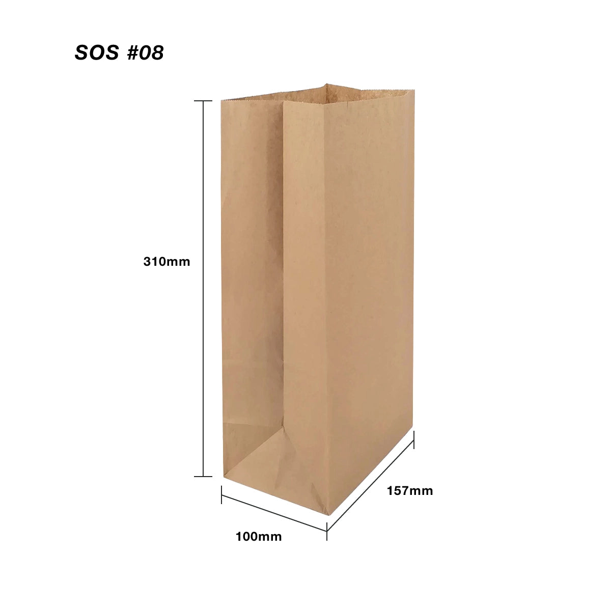 SOS Food Grade Takeaway Bag dimensions for wholesale order