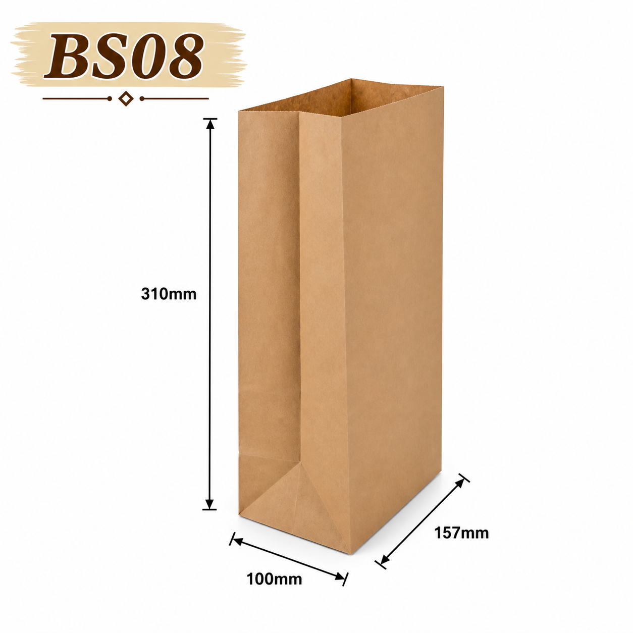 SOS Food Grade Takeaway Bag dimensions for wholesale order