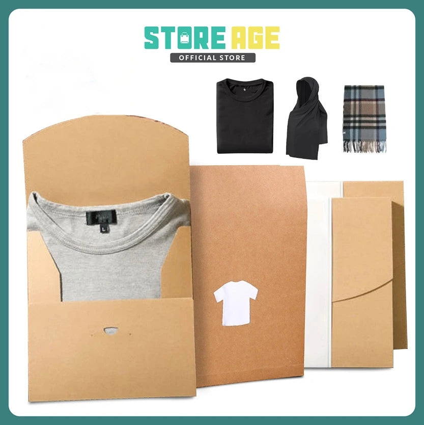 Clothes Packaging Kraft Box brown and black color apparel business clothing brand - wholesale Malaysia