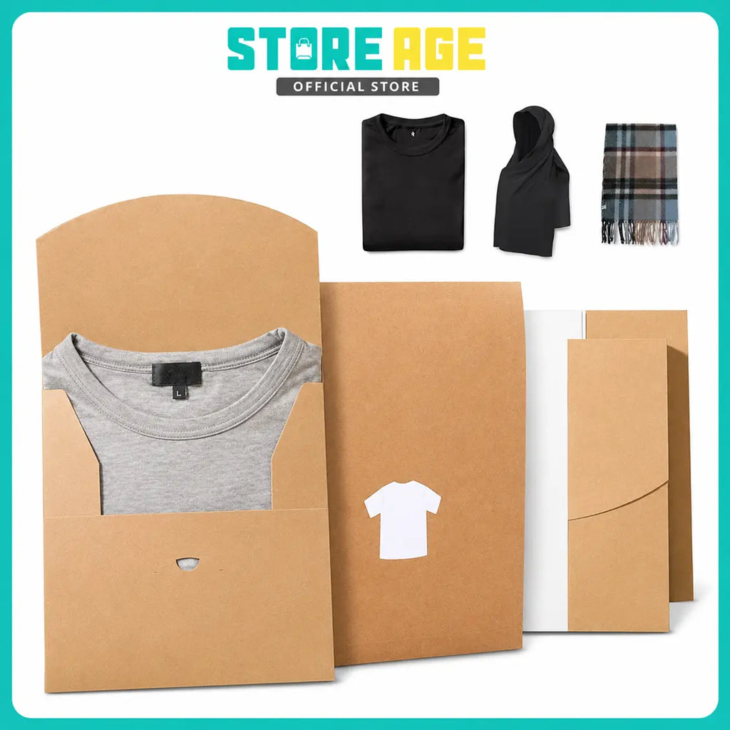 Clothes Packaging Kraft Box brown and black color apparel business clothing brand - wholesale Malaysia