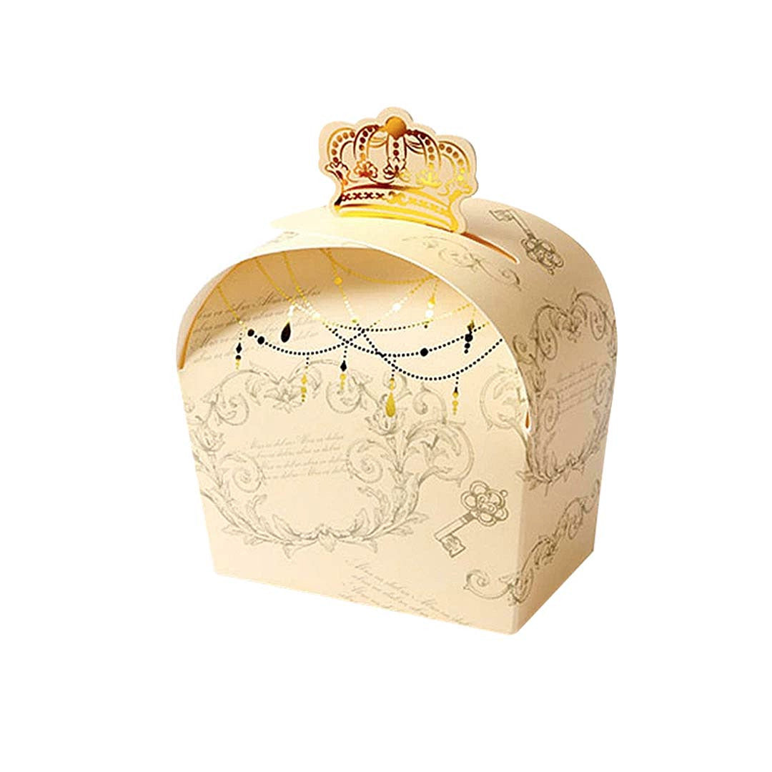 Crown Gift Box design 004YW01 (yellow) - doorgift kahwin packaging Malaysia