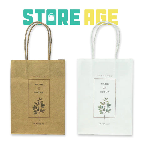 Customise Name Printing: For Events design D05 available brown kraft paper bag - wholesale branded packagin
