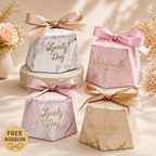 Diamond-Shaped Candy Gift Box — wedding favour sweet box with free ribbon, wholesale Malaysia