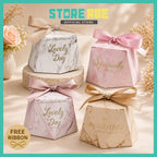 Diamond-Shaped Candy Gift Box — wedding favour sweet box with free ribbon, wholesale Malaysia