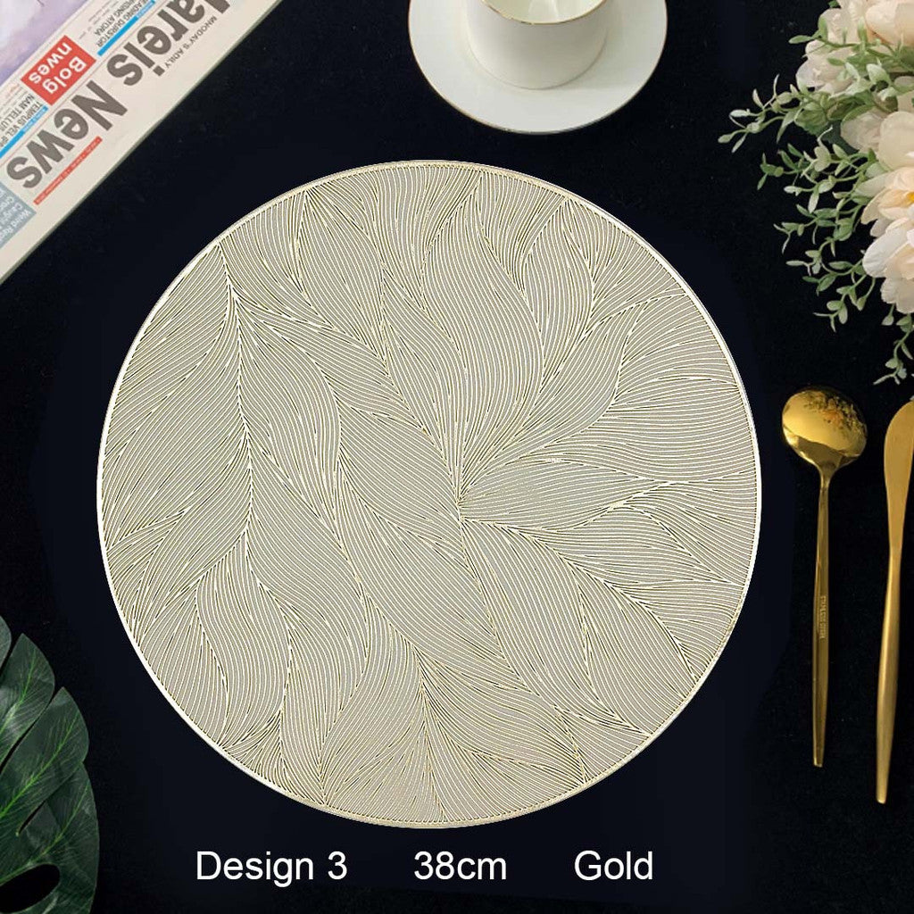 Flora Gold Stripe Design Dining Mat 38 CM Dining Table accessory Malaysia