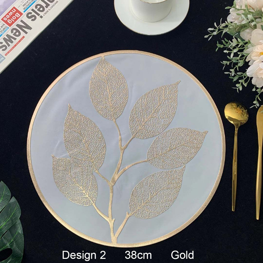 Flora Gold Leaf Design Dining Mat 38 CM Dining Table accessory Malaysia