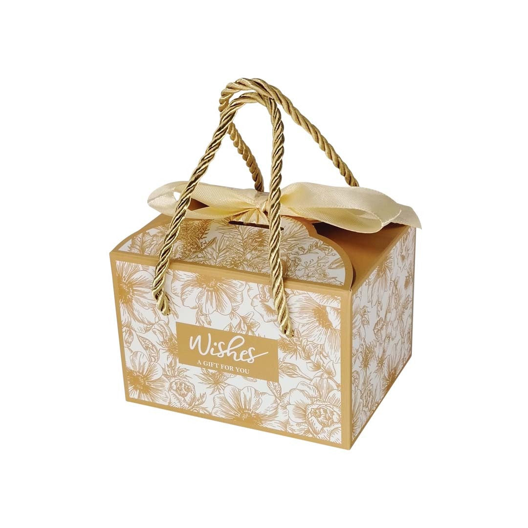 Rectangular-Shaped Gift Box color design champagne gold yellow - doorgift kahwin packaging