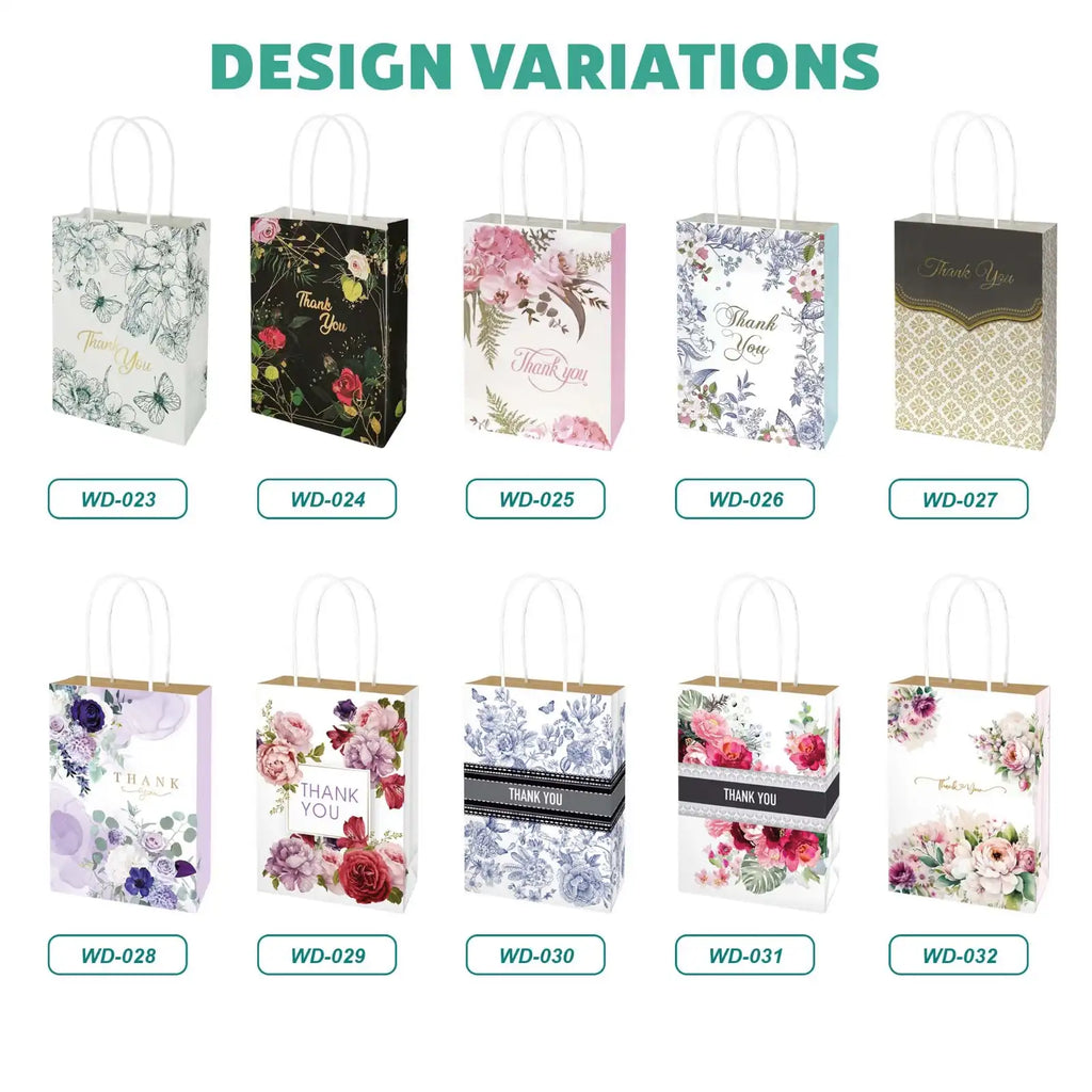 Small floral wedding doorgift bag with elegant botanical design, variation two