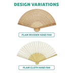 Wooden & Cloth Hand fan - design variations available for bulk Malaysia order