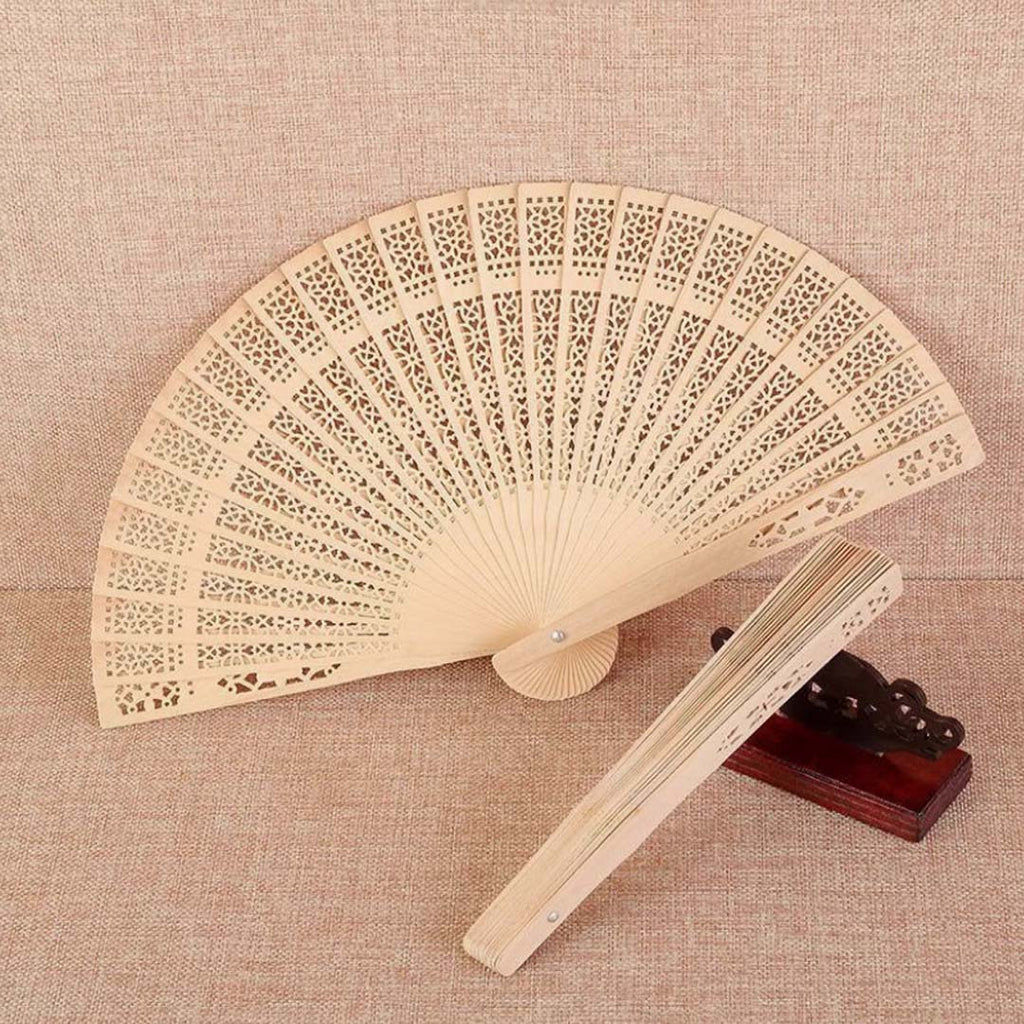Wooden hand fan wood design WD01 - wedding souvenir kahwin