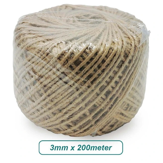 Jute Rope String Natural Brown Rope  - 3MM X 200 Meter size available for bulk Malaysia order - wholesale supplier Malaysia