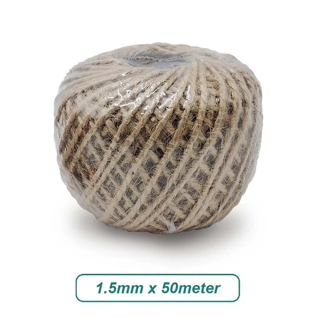Jute Rope String Natural Brown Rope  - 1.5MM X 50 Meter size available for bulk Malaysia order - wholesale supplier Malaysia