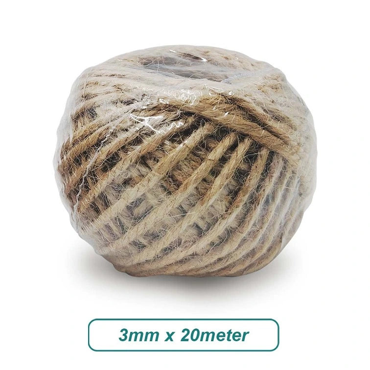 Jute Rope String Natural Brown Rope  - 3MM X 20 Meter size available for bulk Malaysia order - wholesale supplier Malaysia