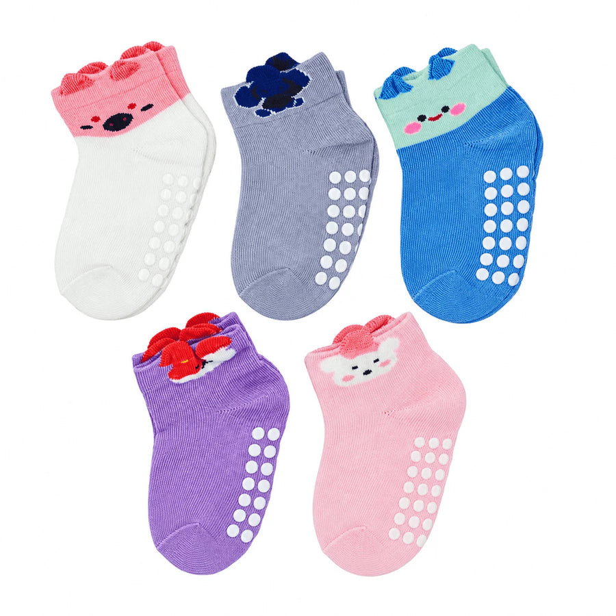 Kids Anti-Slip Cotton Socks 02 - with Silicone Grip, Soft Breathable Non-Slip Socks for Toddlers and Children, Suitable for Indoor Play and Everyday Wear. Available for bulk orders and wholesale Malaysia.