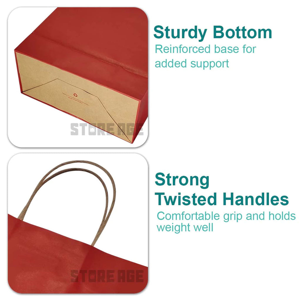 Color Kraft Paper Bag with sturdy bottom and strong twisted handles feature - wholesale Malaysia