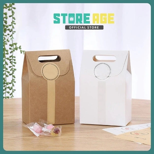 Kraft Paper Gift Box with Handle & String for doorgift kahwin packaging - wholesale Malaysia