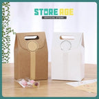 Kraft Paper Gift Box with Handle & String for doorgift kahwin packaging - wholesale Malaysia