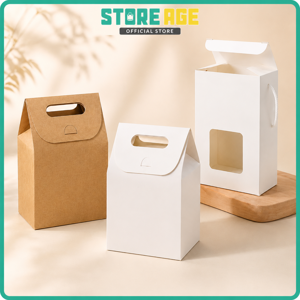 Kraft Paper Gift Box with Handle & String for doorgift kahwin packaging - wholesale Malaysia