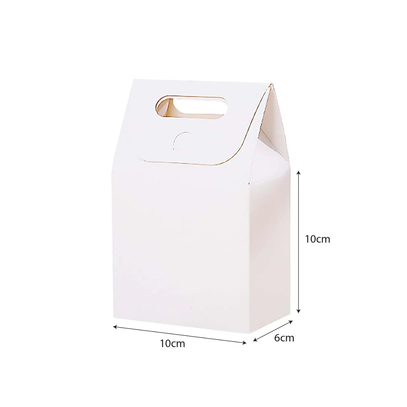 White Kraft Gift Box with Handle dimensions 10 X 6 X 10 cm - doorgift kahwin packaging Malaysia