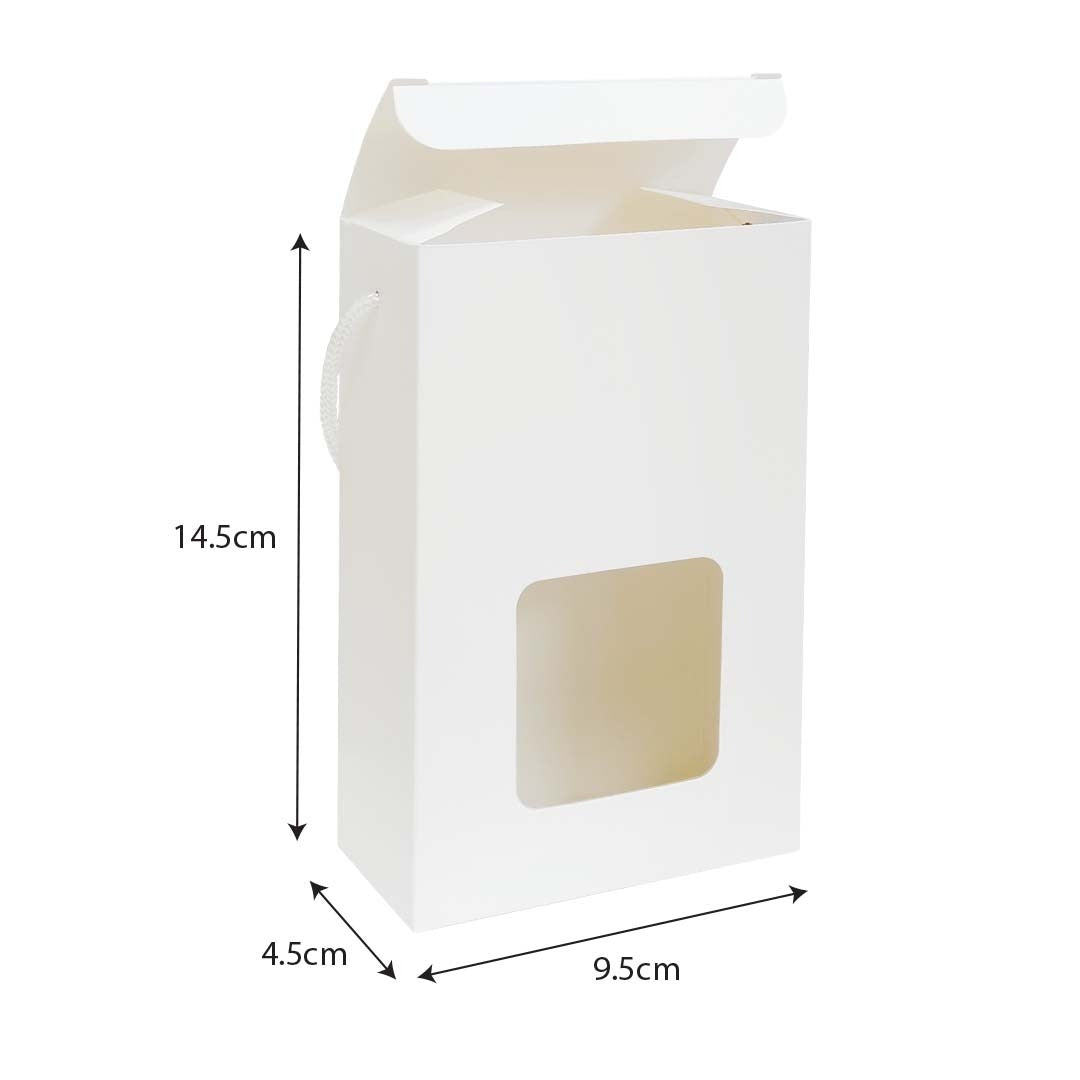 White Kraft Gift Box with String dimensions 9.5 X 4.5 X 14.5 cm - doorgift kahwin packaging Malaysia