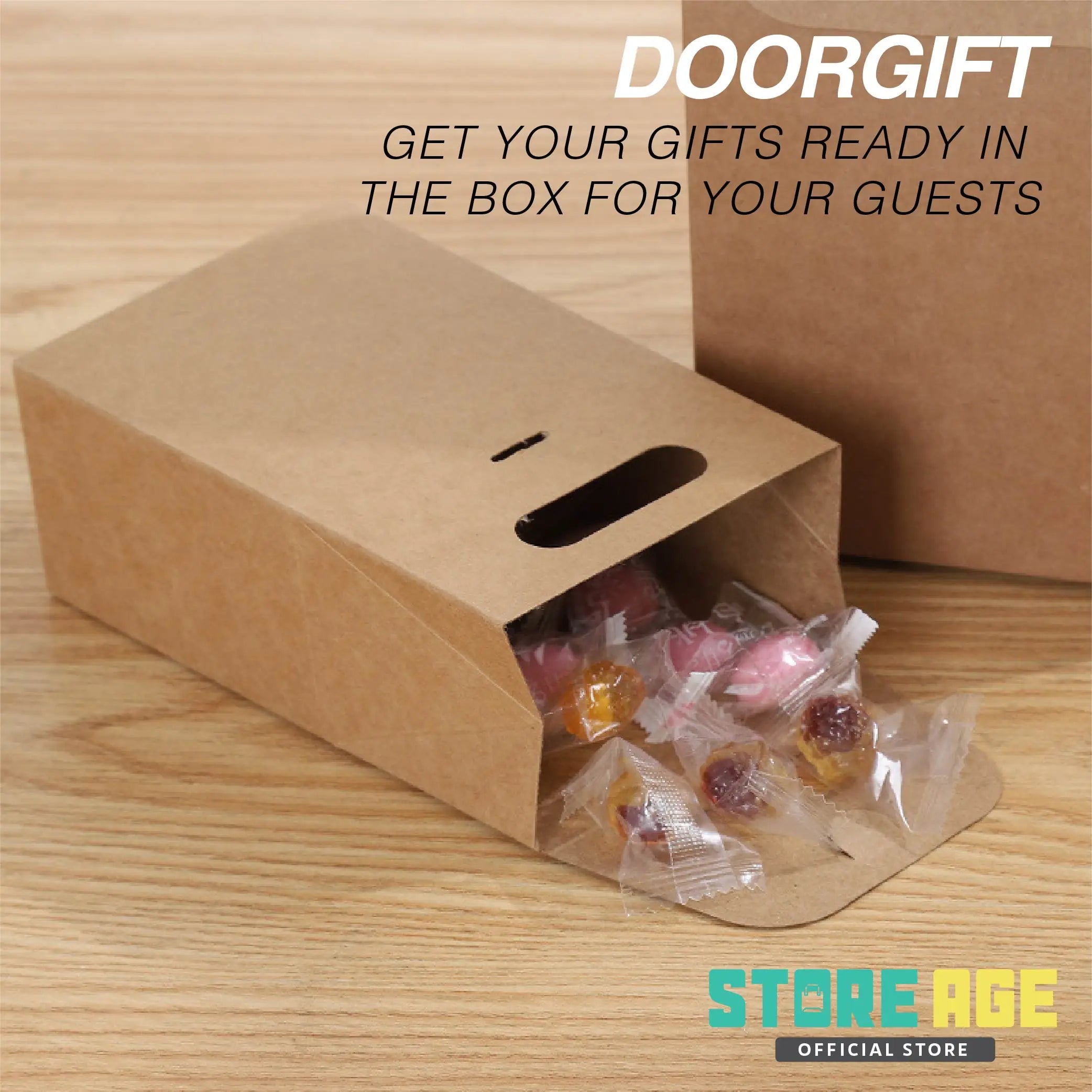 Brown Kraft Gift Box with Handle suitable gift packaging for guests in multiple events- doorgift kahwin packaging Malaysia