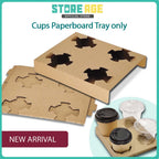 Brown 4 Cups Holder Cup Tray for F&B takeaway tray - wholesale Malaysia