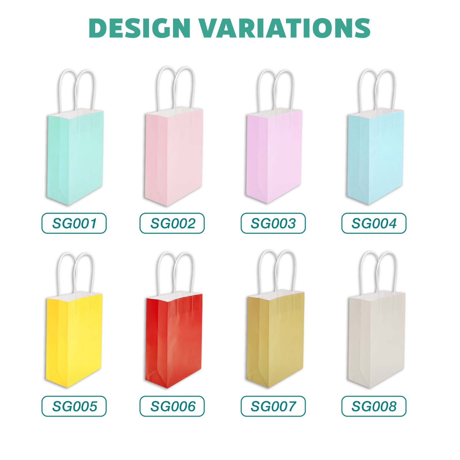 Glossy Kraft Paper Bag - size & design variations available for bulk Malaysia order