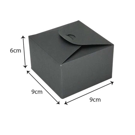 Black Kraft Square Candy Gift Box Size S - 9 X 9 X 6 cm dimensions for wholesale order