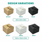 Kraft plain candy box in brown, white, black & red with 2 sizes — wedding doorgift box wholesale Malaysia