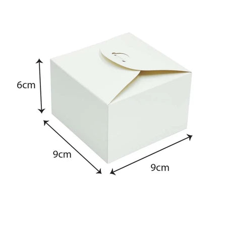 White Kraft Square Candy Gift Box Size S - 9 X 9 X 6 cm dimensions for wholesale order