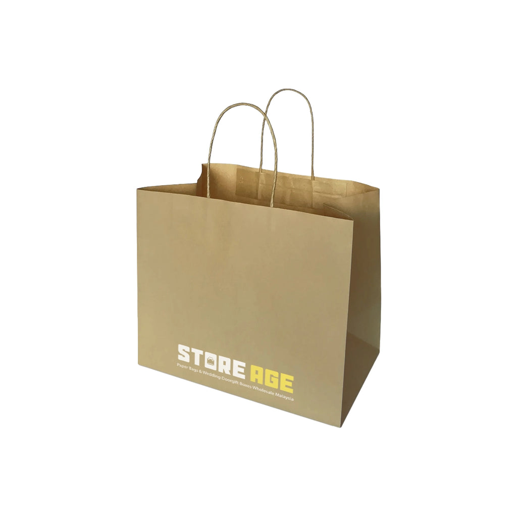 Kraft brown twisted handle size M TH02 available for custom printing logo wholesale Malaysia