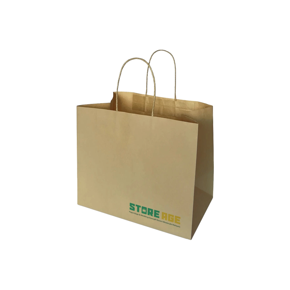Kraft brown twisted handle size M TH02 available for custom printing logo wholesale Malaysia